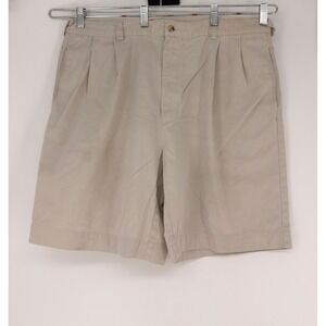 Turnbury Chino Shorts Men 40 Tan Pleated Cotton Casual Classic Old Money Minimal